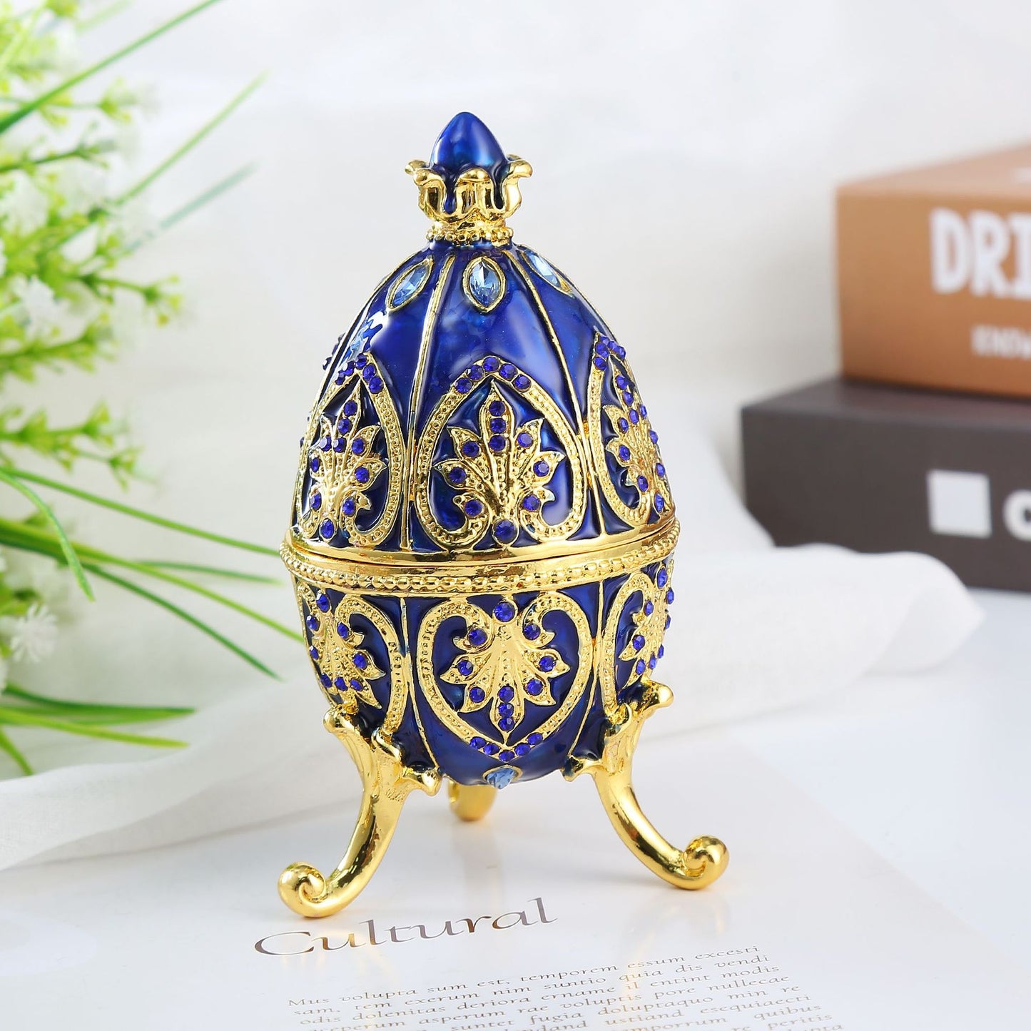 Enamel egg jewelry box